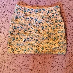 H&M Divided Floral Pink Corduroy Mini Skirt